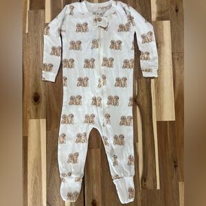 Monica + Andy Puppy Print Zip Footie Pajamas 9–12 Months Cotton Dog Print